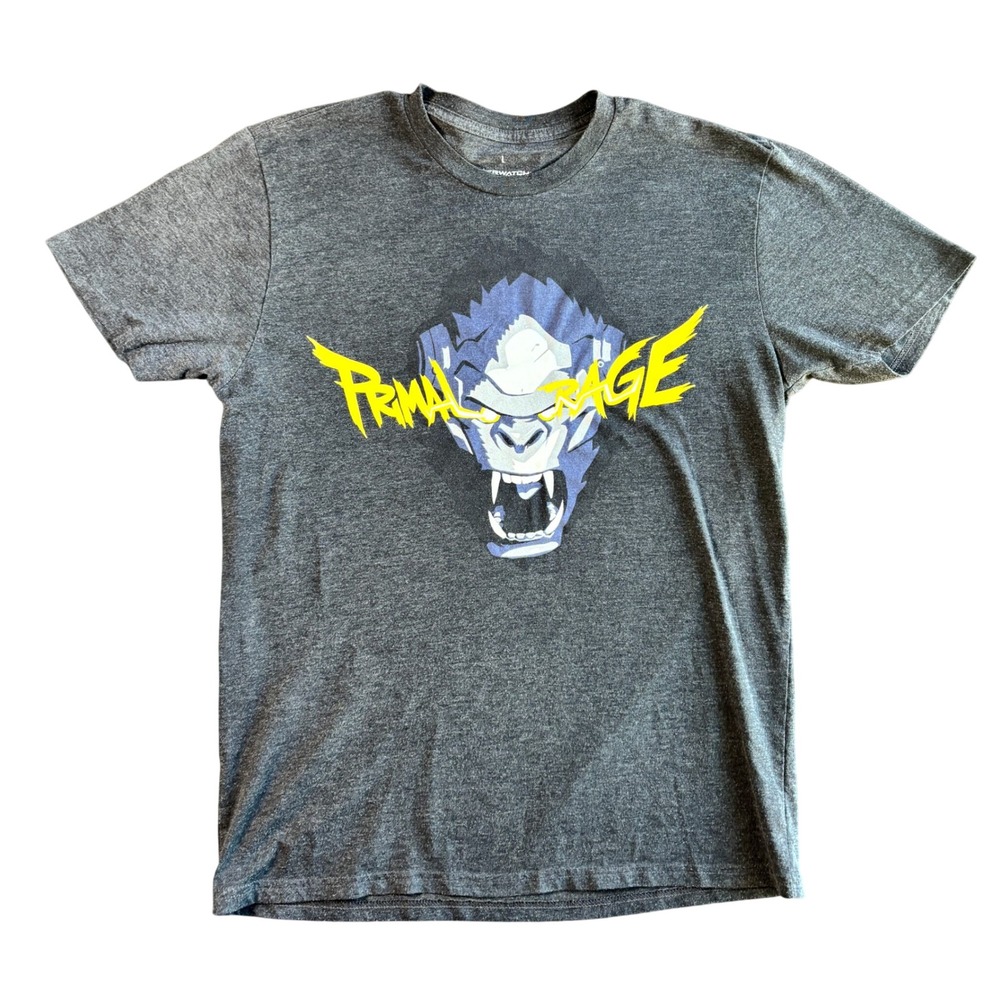 Overwatch Winston Primal Rage T-Shirt Mens Large Gray Loot Crate Blizzard 2017